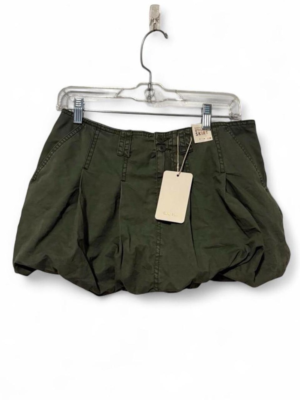 Cute NWT green cargo bubble mini skirt size 7